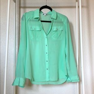 Mint Green Button Blouse